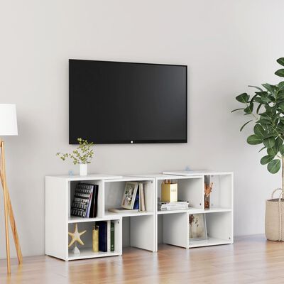 vidaXL TV skrinka, lesklá biela 104x30x52 cm, kompozitné drevo
