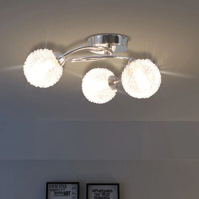vidaXL Stropná lampa s 3 LED žiarovkami G9, 120 W