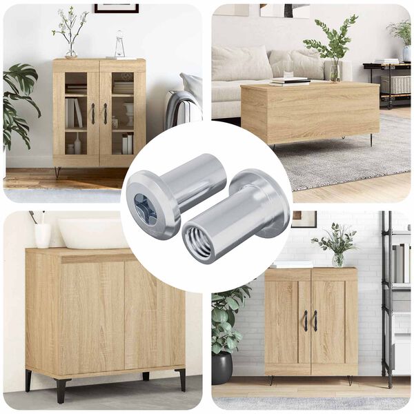 vidaXL Z&aacute;mkov&aacute; matica 2 pcs Strieborn&aacute; M6 x 15 mm Oceľ