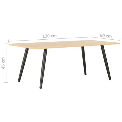 vidaXL Konferenčný stolík, čierno dubový 120x60x46 cm