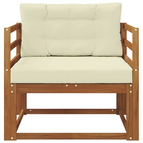 vidaXL Z&aacute;hradn&aacute; stredn&aacute; sedačka Pevn&eacute; ak&aacute;ciov&eacute; drevo Pr&iacute;rodn&aacute;