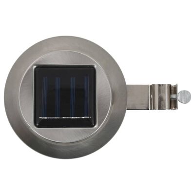 vidaXL Vonkajšie solárne svietidlá 6 ks biele 12 cm LED okrúhle