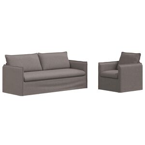 vidaXL Sada pohoviek 2 pcs Sivohned&aacute; 196 x 82 x 85 cm l&aacute;tka