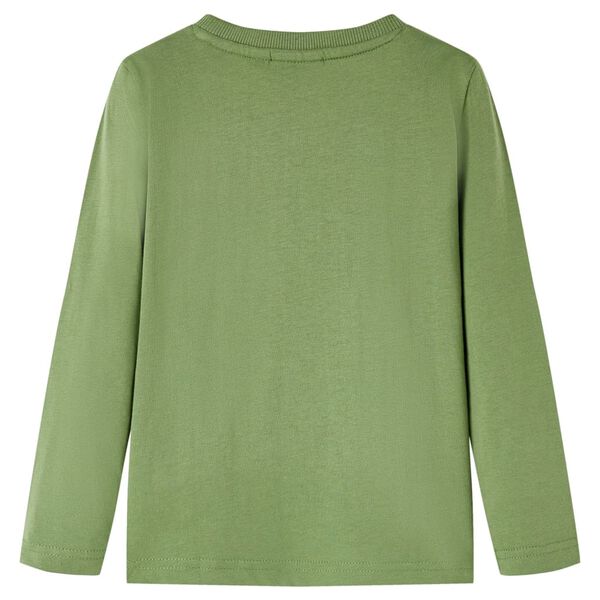 Detské tričko s dlhými rukávmi svetlé kaki 116