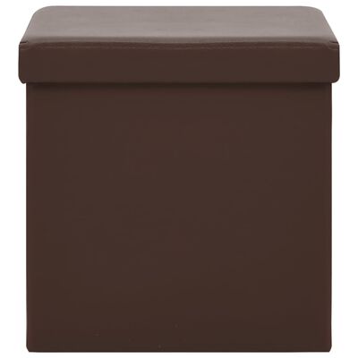 vidaXL Skladacie úložné taburetky 2 ks hnedé PVC