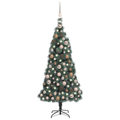 vidaXL Umelý vianočný stromček s LED a sadou gúľ, zelený 120cm PVC+PE