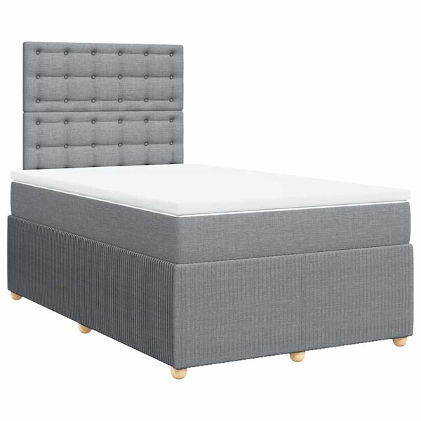 vidaXL Boxspring posteľ s matracom bledosiv&aacute; 120x200 cm l&aacute;tka
