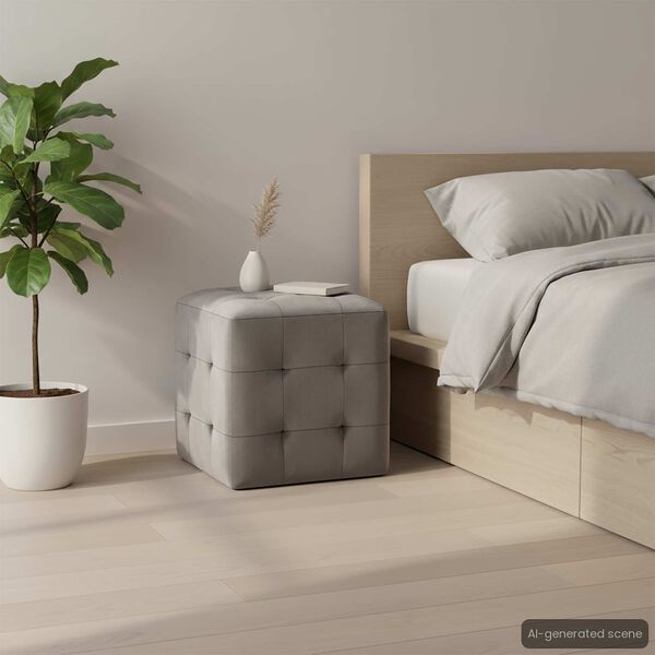 vidaXL Nočné stolíky 2 ks sivé 30x30x30 cm zamatová látka