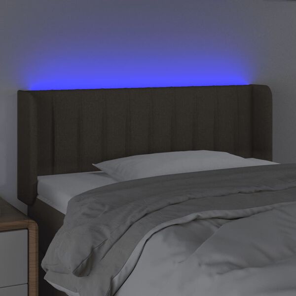 vidaXL Čelo postele s LED sivohned&eacute; 103x16x78/88 cm l&aacute;tka