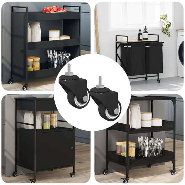 vidaXL Otočn&eacute; koliesko 2 pcs Čierna 40,4 x 40,4 x 19,7 mm