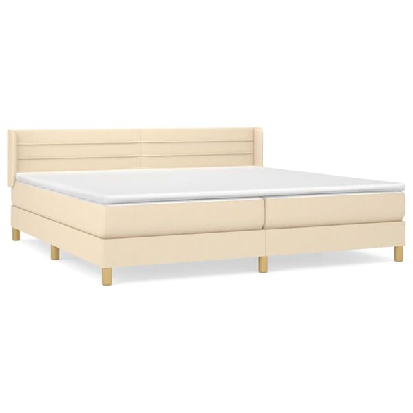 vidaXL Boxspring posteľ s matracom kr&eacute;mov&aacute; 200x200 cm l&aacute;tka