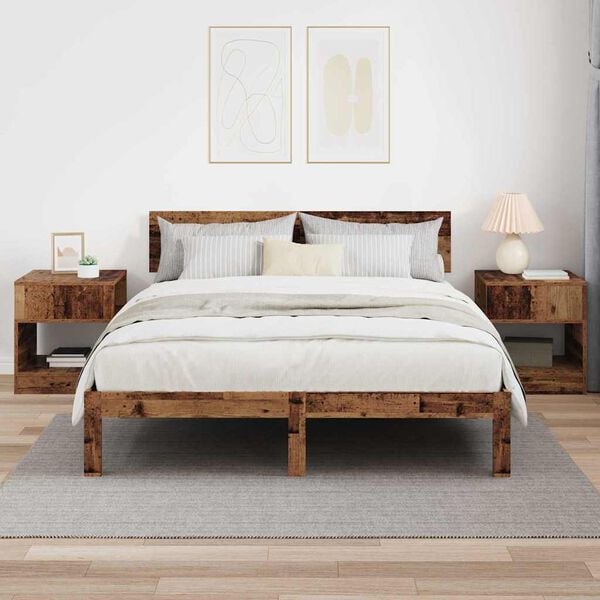 vidaXL Koncov&yacute; st&ocirc;l 2 pcs Star&eacute; drevo 40,5 x 40 x 45 cm