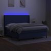 vidaXL Posteľ boxsping s matracom a LED modr&aacute; 180x200 cm l&aacute;tka