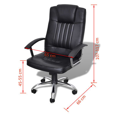 Luxusné kancelárske kreslo s kvalitným dizajnom, čierne 65 x 66 x 107-117 cm