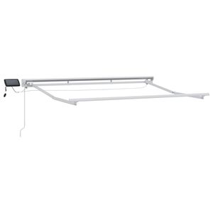 vidaXL Manual Awning Frame with Solar LED 2,5 x 2 m Biela