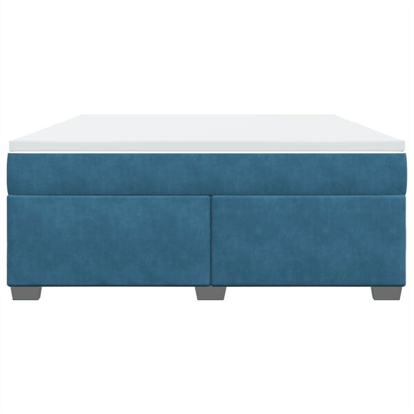 vidaXL Posteľný rám boxsping s matracom tmavomodrý 180x200 cm zamat