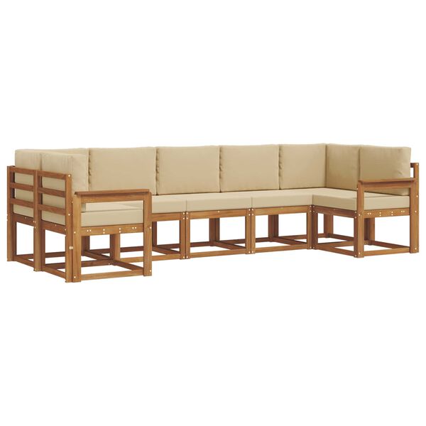 vidaXL Z&aacute;hradn&aacute; s&uacute;prava gaučov s vank&uacute;&scaron;om 7 pcs Pr&iacute;rodn&aacute; a b&eacute;žov&aacute;