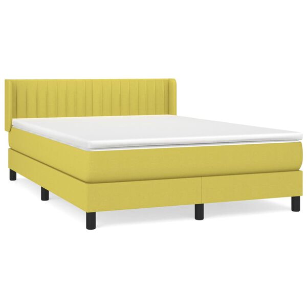 vidaXL Boxspring posteľ s matracom zelen&aacute; 140x190 cm l&aacute;tka