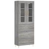 vidaXL Vysok&aacute; skrinka siv&yacute; dub sonoma 69,5x34x180 cm spracovan&eacute; drevo
