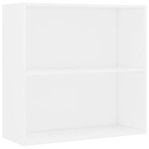vidaXL Knižnica s 2 policami, bielo 80x30x76,5cm, kompozitn&eacute; drevo