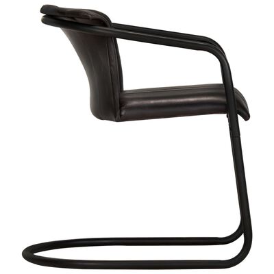 vidaXL Jedálenské stoličky 2 ks čierne pravá koža
