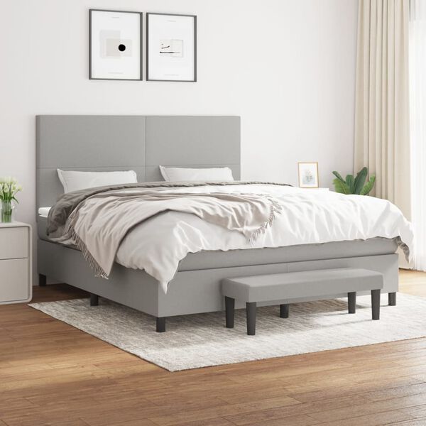 vidaXL Boxspring posteľ s matracom bledosiv&yacute; 180x200 cm l&aacute;tka