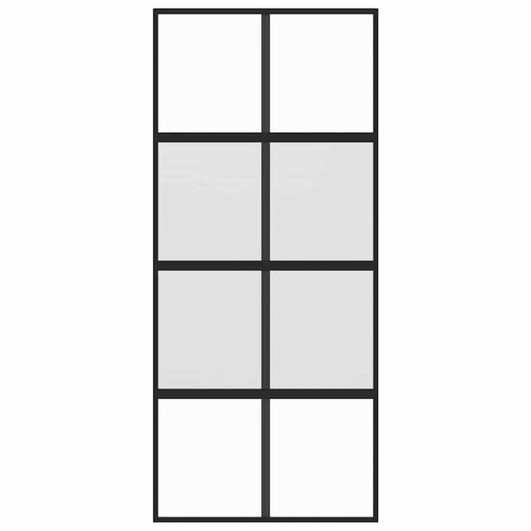 vidaXL Posuvn&eacute; dvere čierne 90x205 cm tvrden&eacute; sklo a hlin&iacute;k