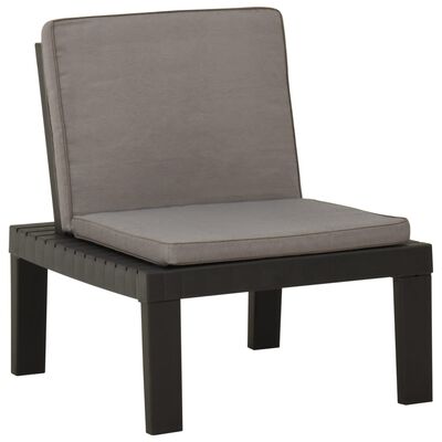 vidaXL Záhradné stoličky s podložkami 2 ks plast sivé