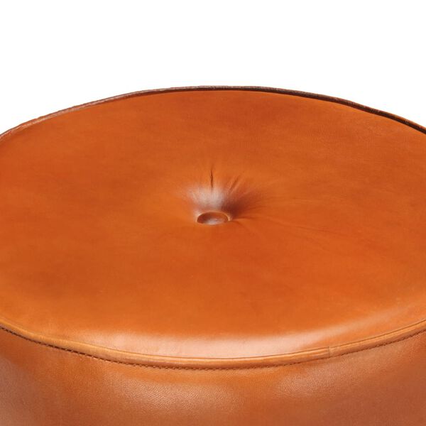 vidaXL Barov&eacute; stoličky 2 ks hned&eacute; hrub&eacute; mangovn&iacute;kov&eacute; drevo a prav&aacute; koža