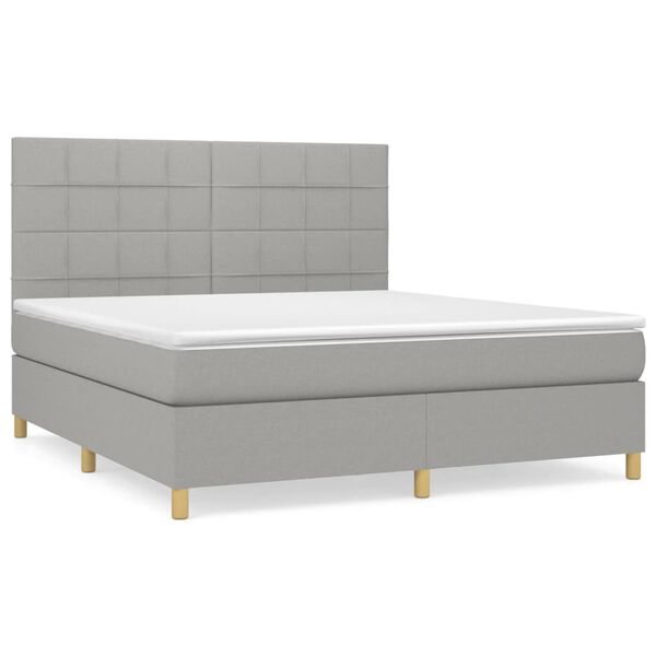 vidaXL Boxspring posteľ s matracom bledosiv&aacute; 180x200 cm l&aacute;tka