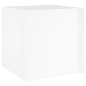 vidaXL Kvetin&aacute;č leskl&yacute; biely 40x40x40 cm spracovan&eacute; drevo