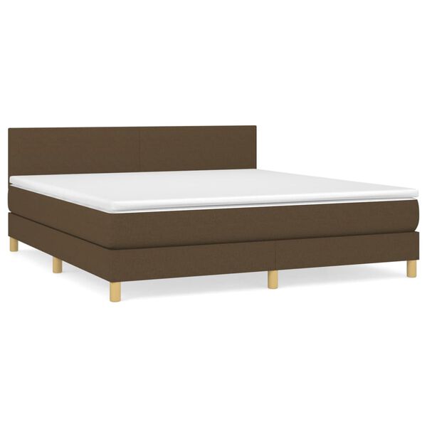 vidaXL Boxspring posteľ s matracom tmavohned&aacute; 180x200 cm l&aacute;tka