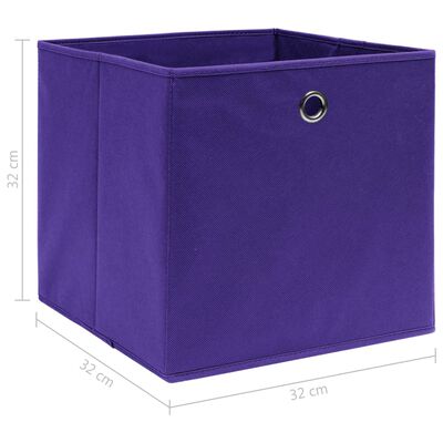 vidaXL Úložné boxy 4 ks, fialové 32x32x32 cm, látka