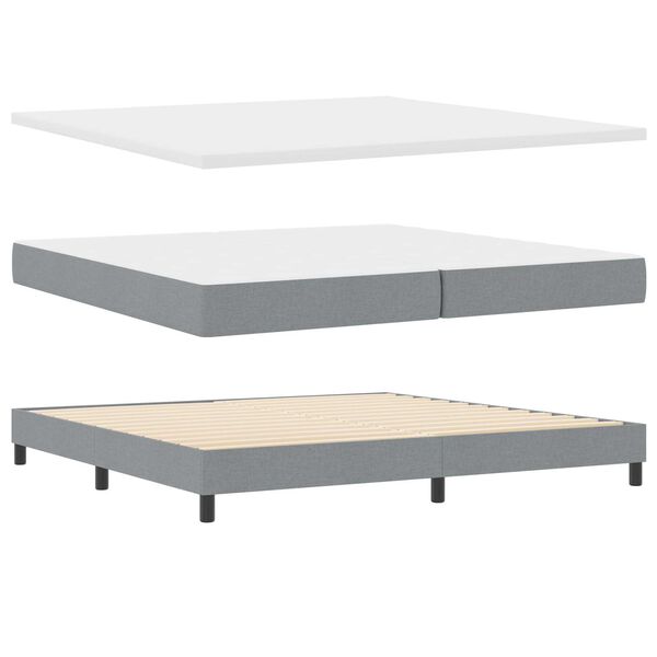 vidaXL Posteľ boxspring s matracom Svetlosivá 200 x 200 cm látka