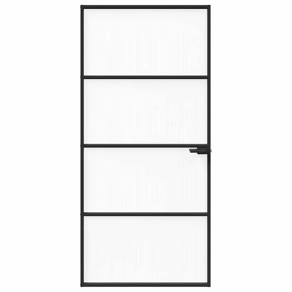 vidaXL Domov&eacute; dvere 93 x 201,5 x 3,5 cm Hlin&iacute;k a tvrden&eacute; sklo