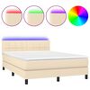vidaXL Posteľ boxsping s matracom a LED kr&eacute;mov&aacute; 140x200 cm l&aacute;tka