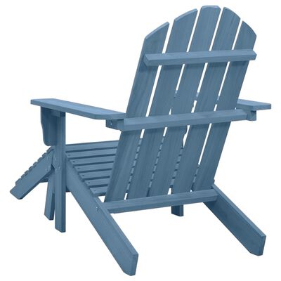 vidaXL Záhradná stolička Adirondack s otomanom jedľový masív modrá