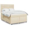 vidaXL Posteľn&yacute; r&aacute;m boxspring s matracom kr&eacute;mov&yacute; 160x200 cm l&aacute;tka