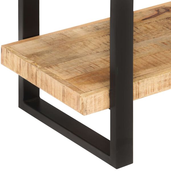 vidaXL Knižnica so 4 policami 120x40x180 cm, surové mangové drevo