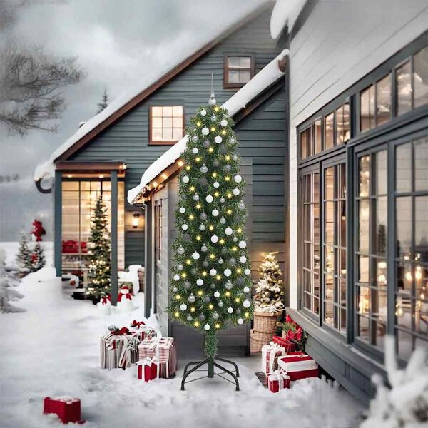 vidaXL Umel&yacute; vianočn&yacute; stromček Zelen&aacute; 240 cm PVC, oceľ a plast