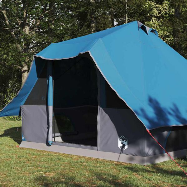 vidaXL Tipi stan so strechou s úložiskom Modrá 358 x 296 x 258 cm taft
