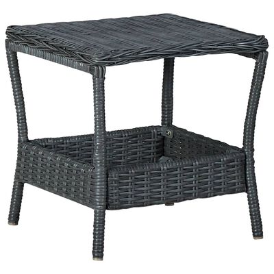 vidaXL Záhradný stôl, tmavosivý 45x45x46,5 cm, polyratan
