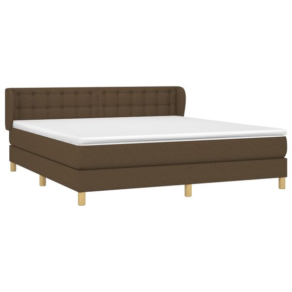 vidaXL Boxspring posteľ s matracom tmavohned&aacute; 180x200 cm l&aacute;tka