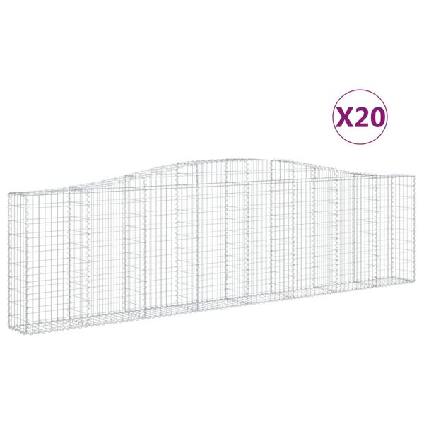 vidaXL Oblúkové gabiónové koše 20 ks 400x30x100/120cm pozinkov. železo