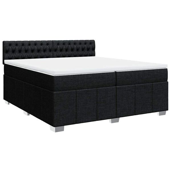 vidaXL Boxspring posteľ s matracom čierna 200x200 cm l&aacute;tka