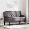 vidaXL Chesterfield lavica Siv&aacute; 119.5 x 64.5 x 75 cm Umel&aacute; koža