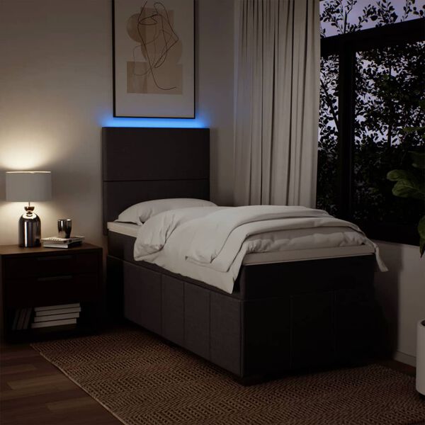 vidaXL Boxspring posteľ s matracom tmavohned&aacute; 90x190 cm l&aacute;tka