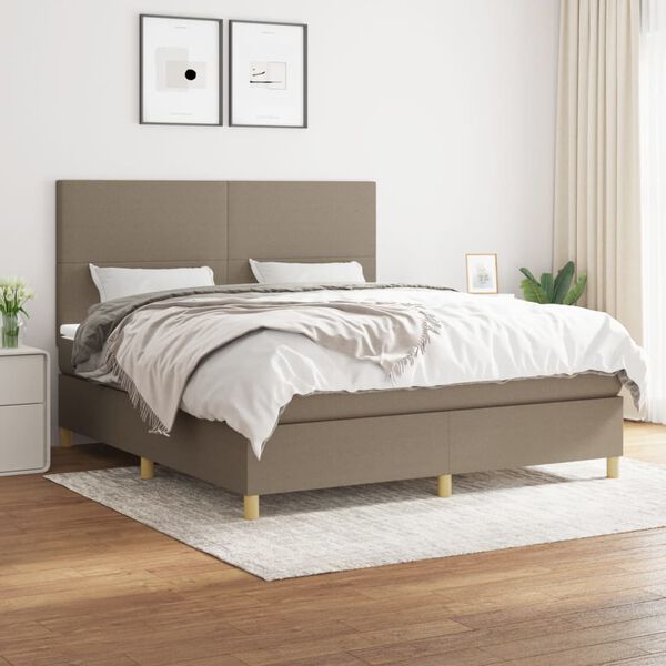 vidaXL Posteľn&yacute; r&aacute;m boxspring s matracom sivohned 160x200 cm l&aacute;tka