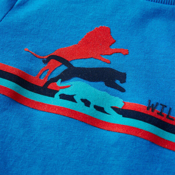 Detské tričko s dlhými rukávmi kobaltovo modré 116