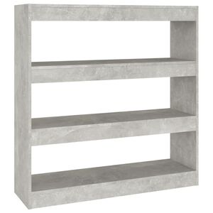 vidaXL Knižnica/deliaca stena bet&oacute;nov&aacute; siv&aacute; 100x30x103 cm
